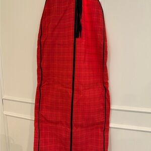 Elegant Travel Garment Bag - red / pink Plaid